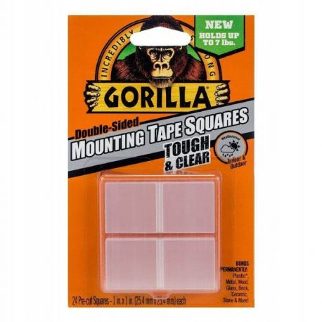 TAŚMA DWUSTRONNA PRZEZROCZYSTA MONTAŻOWA 25x25 mm GORILLA MOUNTING TAPE SQUARES