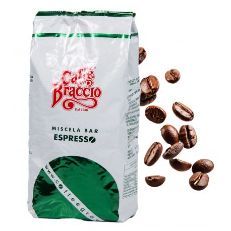 KAWA ZIARNISTA ekspresu 1kg Robusta/Arabica WŁOSKA Caffe BRACCIO ESPRESSO