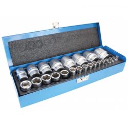 NASADKI CALOWE 1/4” 1/2” zestaw nasadek 24el. klucze nasadowe walizka ASTA